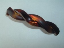VTG HELFRANCE HAIR BARRETTE MADE IN FRANCE LUCITE FAUX TORTOISE SHELL BRAIDED