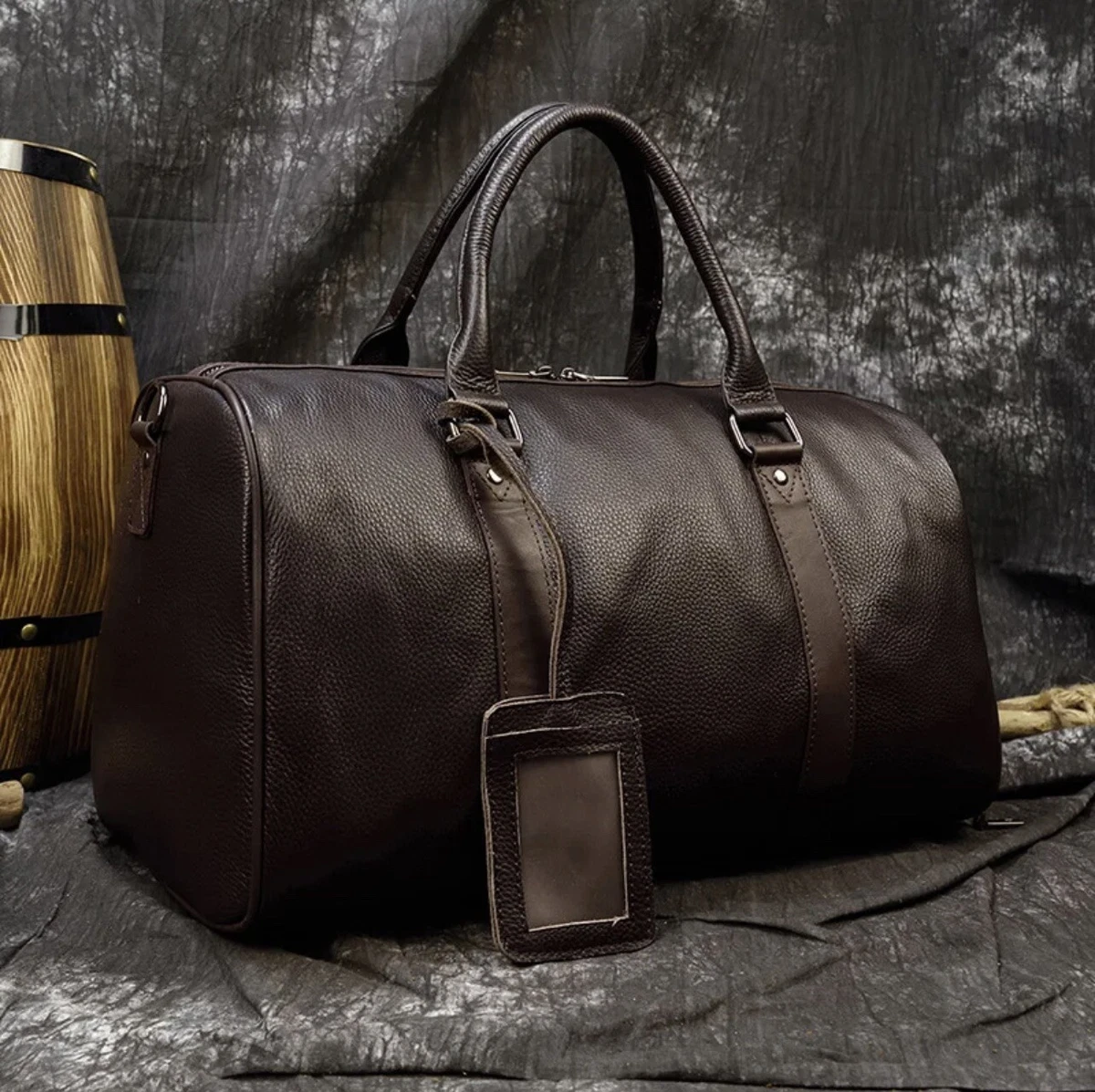 Luxury Genuine Leather Men Women Duffle Bag Travel Bag Carry On