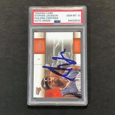 2010-11 Panini Studio #84 Stephen Jackson Signed Card AUTO 10 PSA Slabbed Charlo