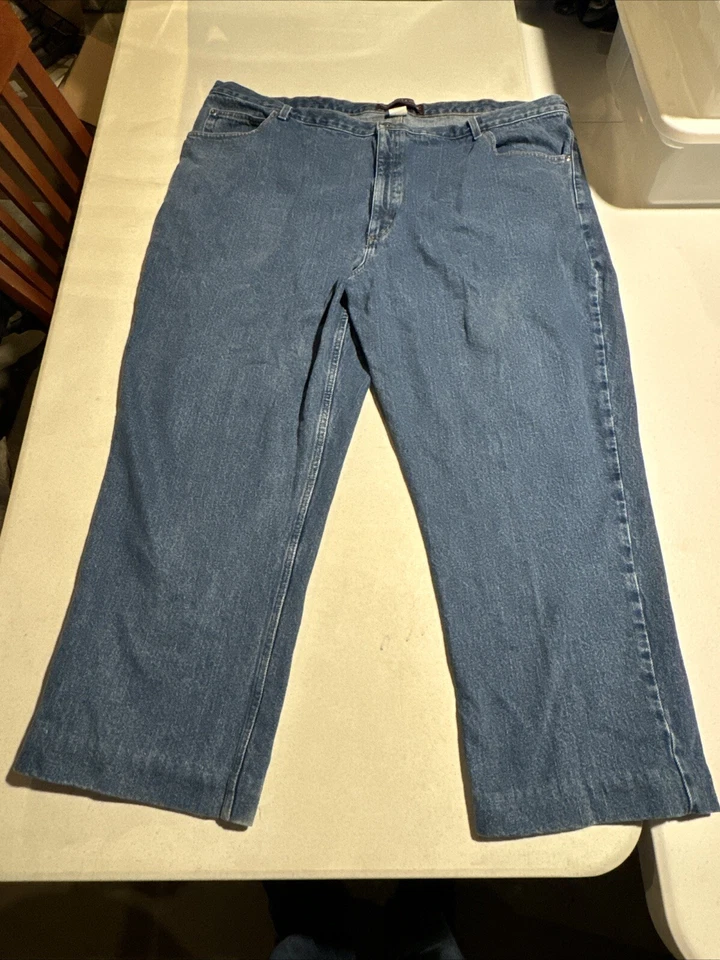 Roundtree Yorke Men's Jeans Authentic Denim Dark Stone Wash Size 50 X 30 - Image 2 of 4