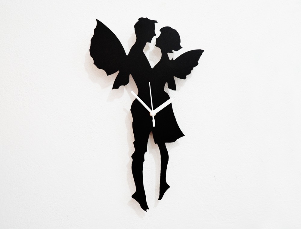 Fairy Love Silhouette - Wall Clock