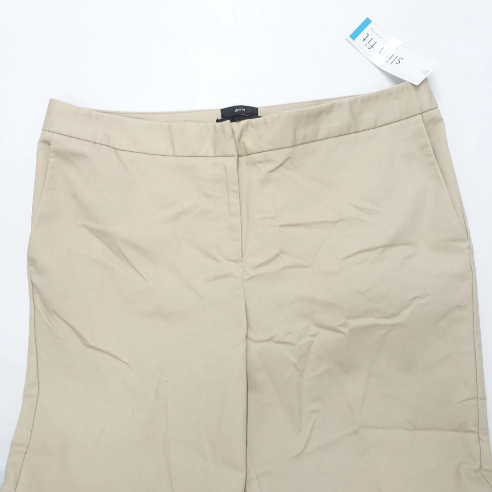 Брюки-капри женские Attention 12 бежевые хлопчатобумажные приталенные с низкой талией карманами на молнии - Изображение 3 из 4