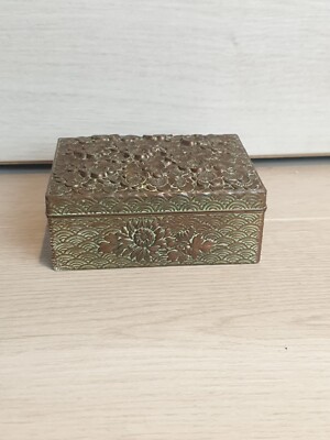 Vintage Kupfer Blumen Schmuckstück - Schmuckkästchen 3,5x3''