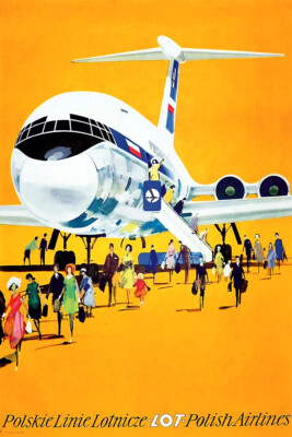 Polish Air Lines Draw Fly Original Vintage Wall Art Home Decor - POSTER 20x30