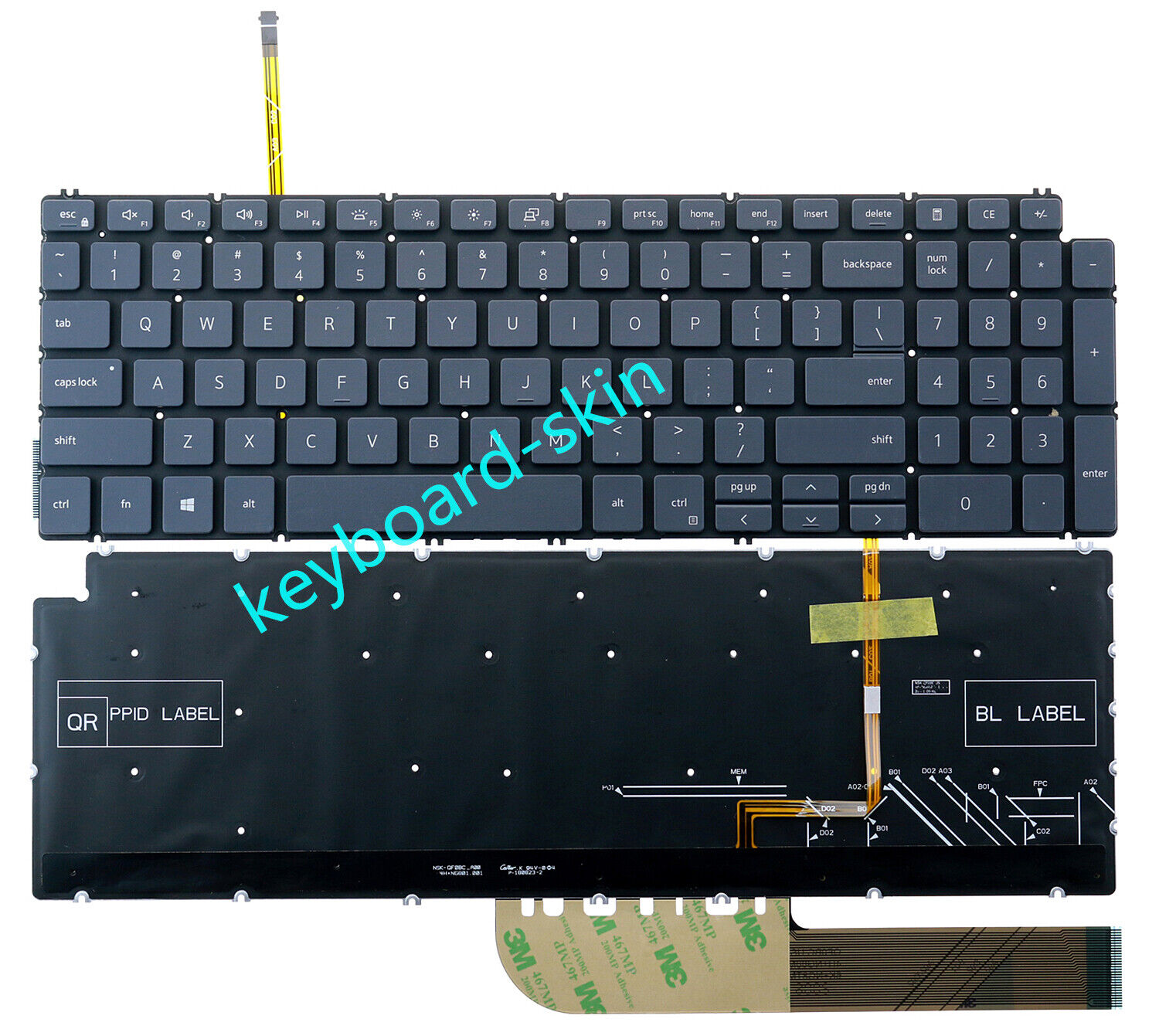 New US Keyboard for Dell Inspiron 17-7790 7706 2n1 7791 2n1 P98F 15-7501  laptop