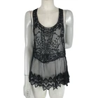 SoulCal&Co Top Black Size US6 10 Lace Sheer Racerback Layering Casual Party