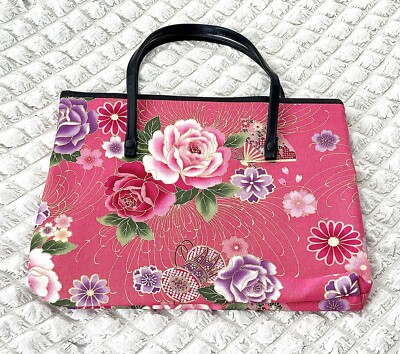 バッグ Aiai Japan AiAi Japanese pattern rose & chrysanthemum pink handmade B5