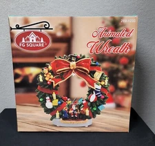 FG Square Animated Christmas Village Accessory - Christmas Wreath