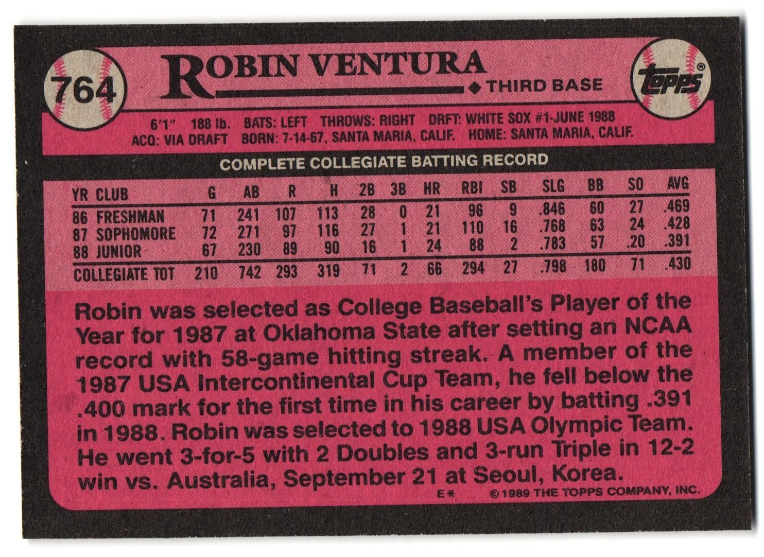 Robin Ventura Collectors Lot of 10 Rookie 1989 Topps Card 764 eBay