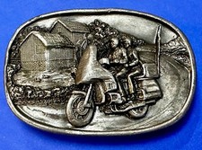 Motorcycle 2-Seater Countryside Tour Biker Vintage 1984 Belt Buckle By Bergamot