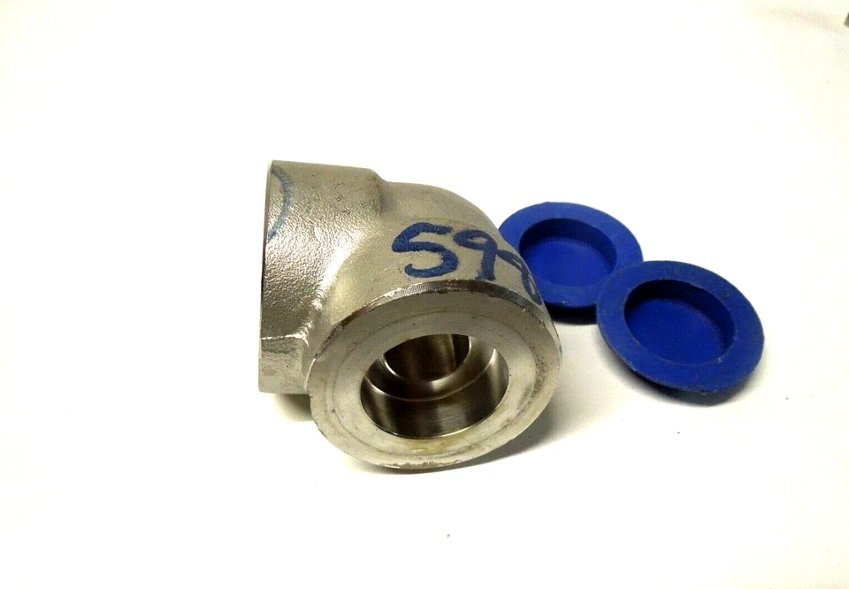 1" 6000 (6M) Socket Weld (SW) 90° Elbow Forged F316L Stainless Steel NEW SURPLUS - Image 3 of 4