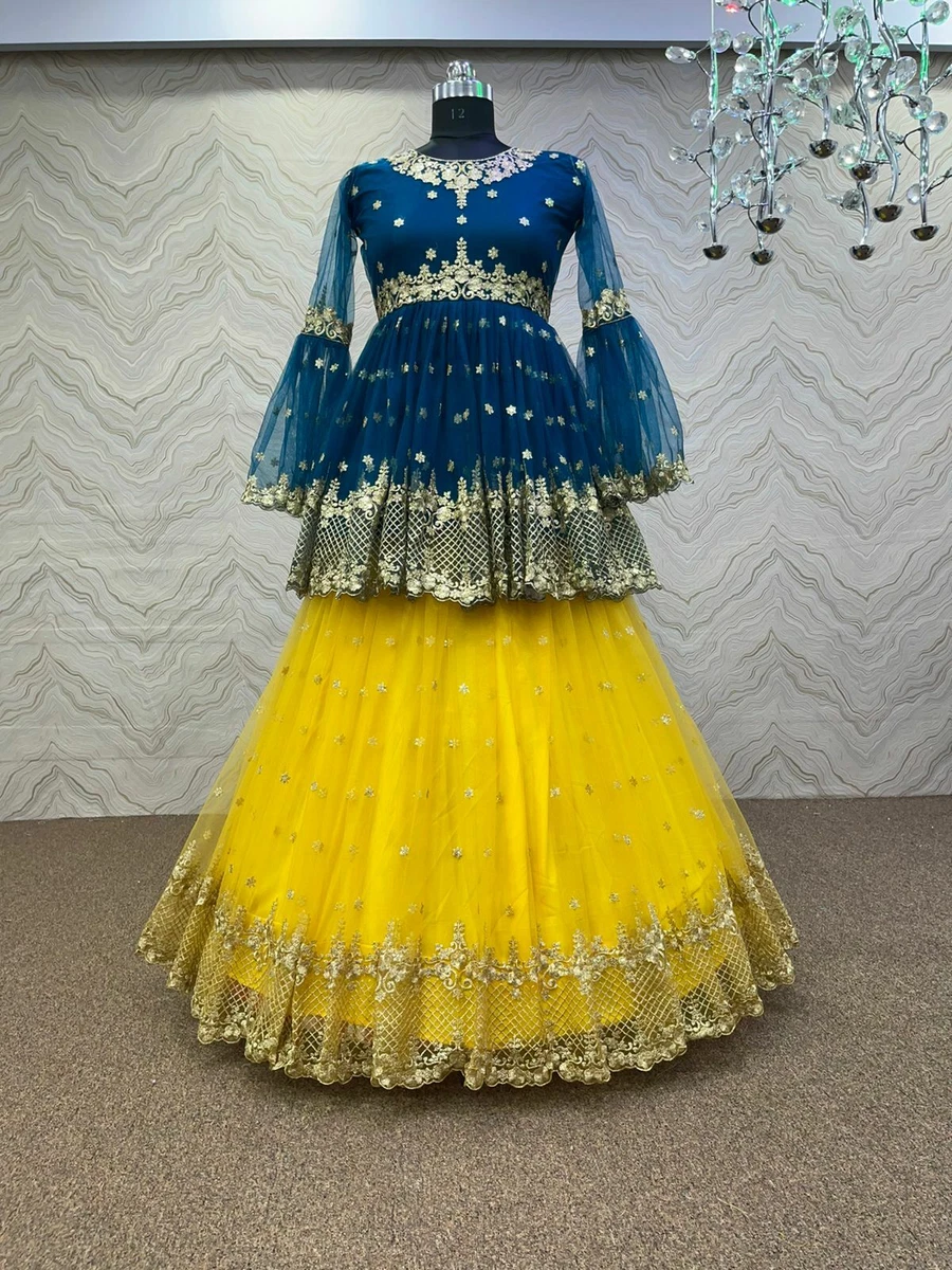 Embroidered semi stitched clearance gown