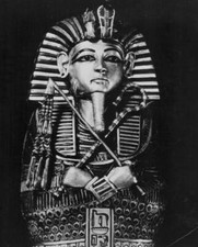 Likeness of Egyptian King Tutankhamun, one of four miniature g - Old Photo