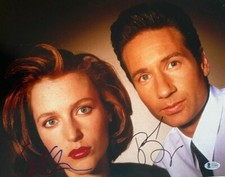 David Duchovny Gillian Anderson signed autographed 11x14 photo X-Files Mulder