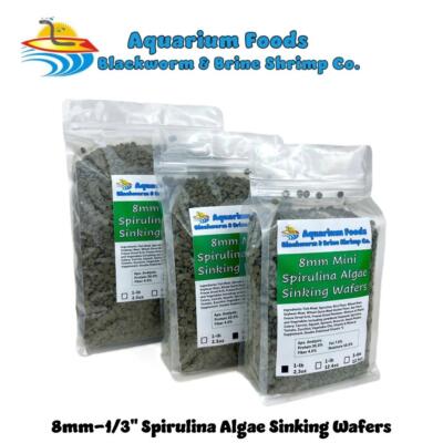 8mm-1/3'' Mini Spirulina, Algae & Veggie Sinking Wafers, All Tropical Fish