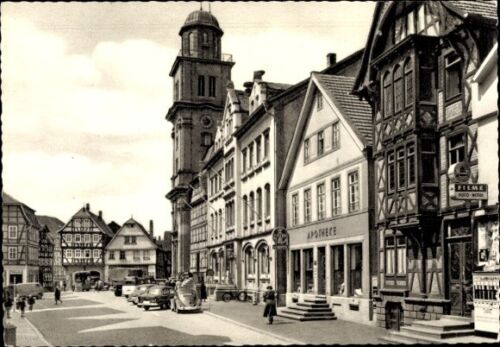 Carte postale Lauterbach en Hesse, place du marché, pharmacie, magasin Wettick... - 4333415 - Photo 1 sur 2