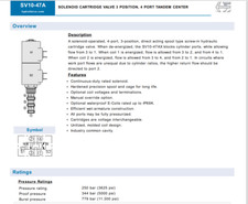 HYDRAFORCE SV10-47A-0-N 4/3 P-T OPEN SPOOL TYPE CARTRIDGE VALVE