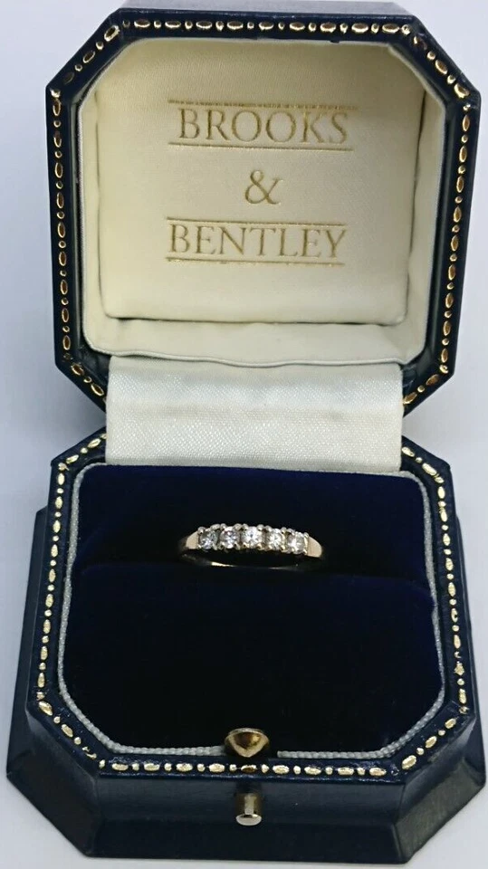 Anillo Vintage Oro 9ct Media Eternidad Circonita Cúbica - Talla K Foto 3 de 4