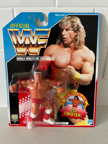 WWF Hasbro Texas Tornado MOC Series 3 Blue Card...