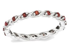 Red Garnet Eternity Band Ring 1/3 Carat ctw 