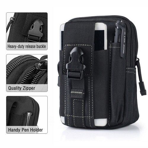 Men's Tactical Molle Pouch Compact Utility Belt Waist Bag Cell Phone Holster US - 第 3/32 張圖片