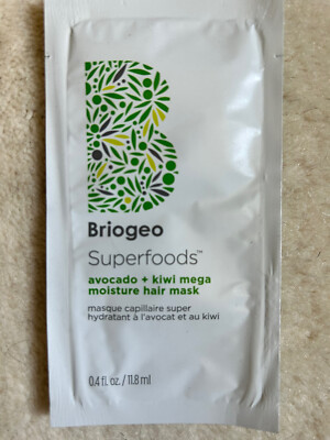 BRIOGEO Superfoods Avocado + Kiwi Mega Moisture Hair Mask Sample 11.8ml