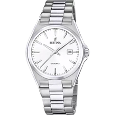 Festina Men's Elegant and Durable Classic Watch with White Steel Strap F20552/2