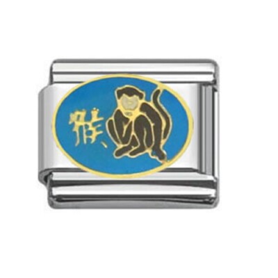 Chinesisches Jahr des AFFEN - 9mm italienischer Charm passend zu klassischen Bettelarmbändern