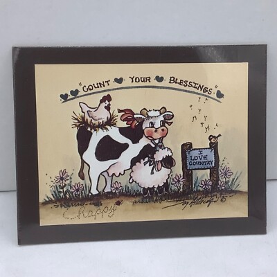 Joy Alldredge Print Count Your Blessings Farm Animals  Cow Chicken Sheep 4 