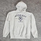 River Rat Clayton NY Sweatshirt Hoodie Adult M Gray 1000 Islands