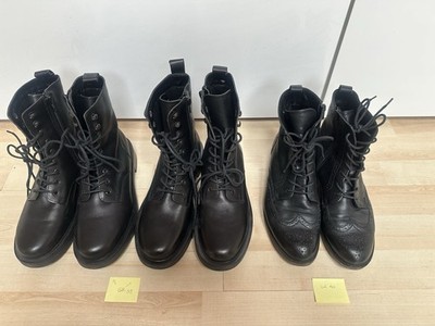 2x Stiefeletten, 39, 1x Stiefeletten, 40, schwarzes Leder