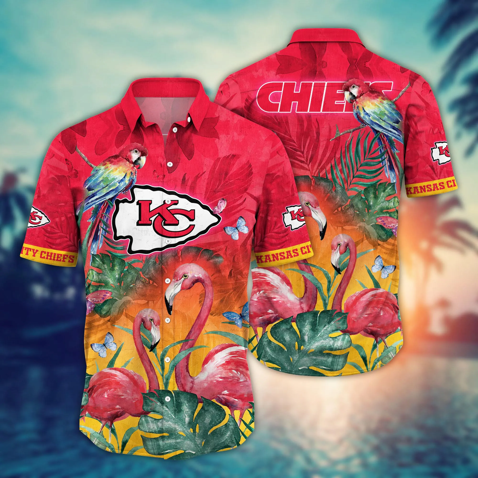 Kansas City Chiefs Beach Day Aloha Tropical Hawaiian Shirt