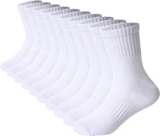 Kids Athletic Crew Socks Boys Girls Classics Cotton School Uniform Childs Sports