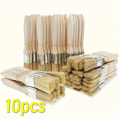 10 Pig Mane Brushes, Suitable for Art, Handicrafts, Plastering, Painting, Glue A