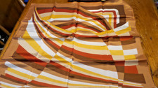 Vintage LADIES' SCARF 26"X26", PAOLI, Brown, Yellow, Rust, Abstract