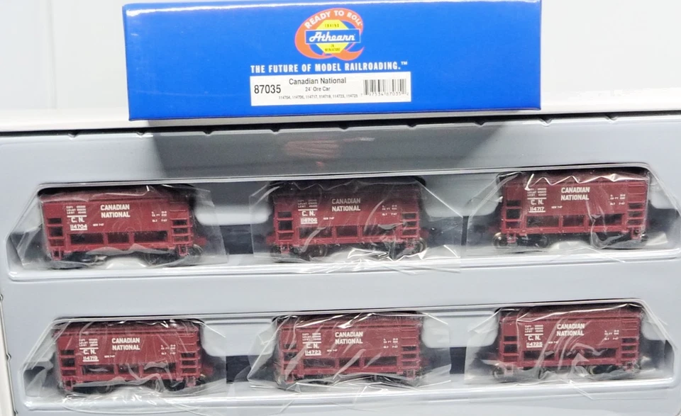 Athearn RTR HO #87035 Canadian National CN 24' Ore Car w Load 6 Car Set Pack NIB - Image 2 of 4