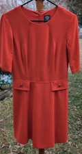 Vince Camuto Women Coral Dress Size 8 Taylored Midi  Dress Stylish Classic 