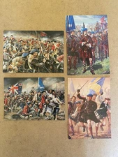 4 FOUR SCOTTISH JACOBITE BATTLES art postcards CULLODEN FALKIRK PRESTONPANS