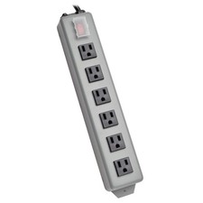 Tripp Lite Waber 6-Outlet Industrial Power Strip, 6' Cord, Gray