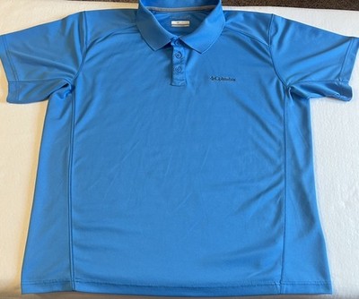 Columbia Omni-Shade Men's Blue Short Sleeve Polo XL/TG Big & Tall Sun Protection