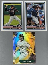 3- Jacob Wilson: 2023 USA Stars & Stripes #84 #89; 2025 Topps S2 Stars of MLB RC