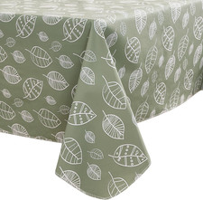 Heavy Duty Vinyl Tablecloth with Flannel Backing Waterproof Oil-Proof Plastic Ta