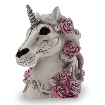 Gothic Unicorn Skull Piggy Bank Sugar Skull Gift for Women Adults Halloween S...
