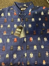 Star Wars Large RSVLTS Shirt   R2 Droids   Blue 