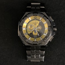 Men Renato Ronda 5040D Watch Swiss Quartz Black Gold LIMITED 49/50 NEEDS BATTERY