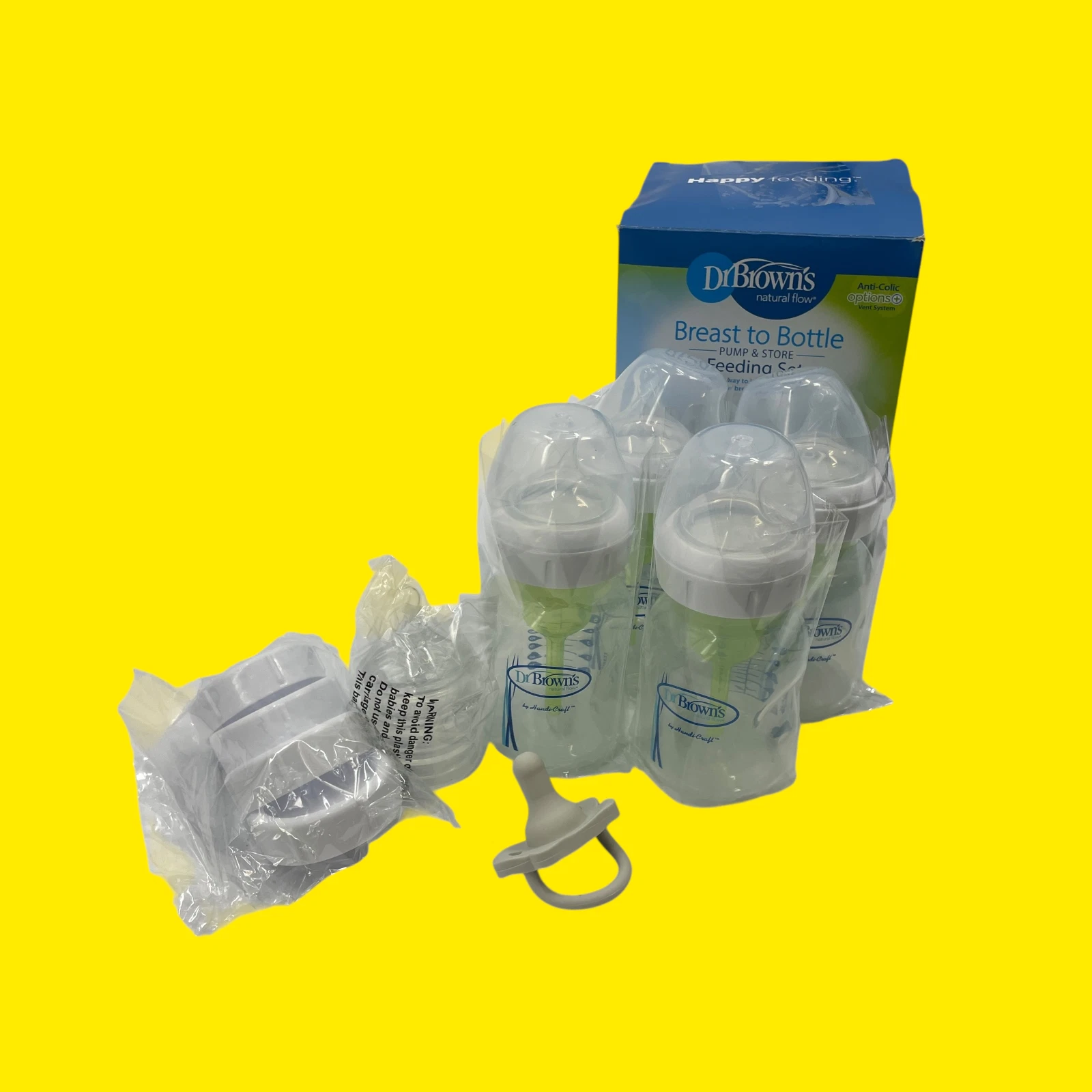 Dr. Brown's Breast To Bottle Feeding Set Wide Neck Anti Colic Vent System #222