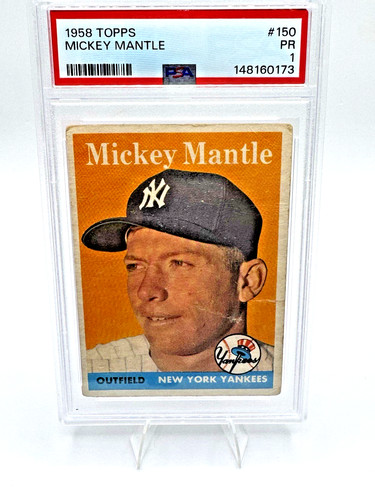 1958 Topps Mickey Mantle #150 PSA 1 PR New York Yankees HOF Vintage Icon