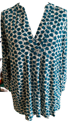 Adini viscose/elastane tunic crossover V neck 3/4 sleeves with cuffs Size S