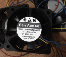 one SANYO Fan 109P0612M628 DC12V 0.09A 6015 6CM 3 wire cooling fan 1zk8