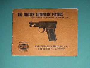 MAUSER M1910/14 PISTOL FACTORY OWNERS’ MANUAL,EARLY,ORIGINAL!